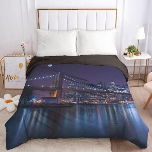 1pc Duvet Cover with Zipper Comforter Blanket Quilt Case 240*220/200*200/90/135/150 3D Bedding Bag City bridge drop ship