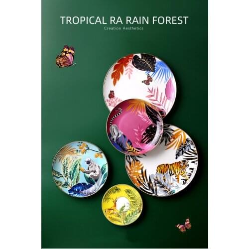 Tableware ceramic plate dinner plates Nordic restaurant dining table steak plate fruit plate snack plate western plate set