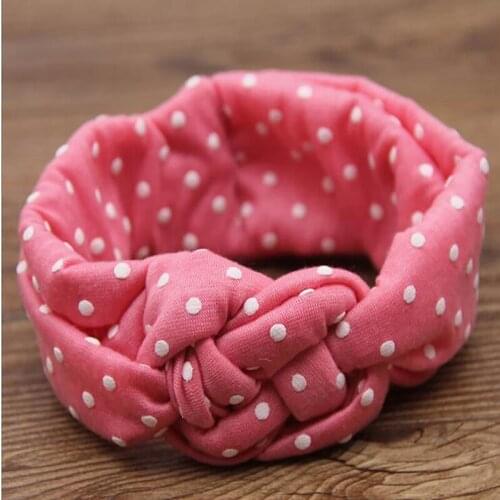 Headband cotton cloth Girls twisted head wraps fashion cute Kids dot knot turban girl cute hairband head band hair accessories
