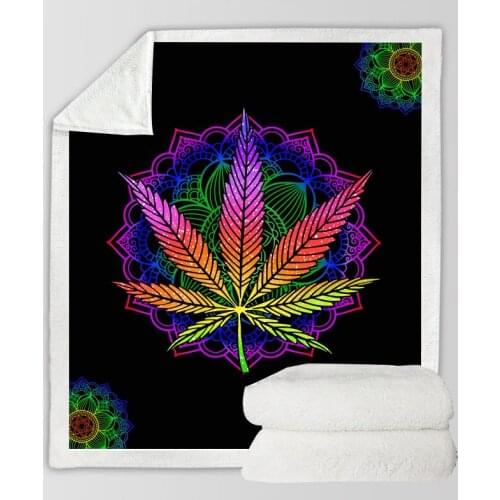 Colorful Unicorn Leaves 3D-printed Sherpa Blanket On The Sofa Quilt Cover Travel Bedding Velvet Throw Wool Blankets Bedspread