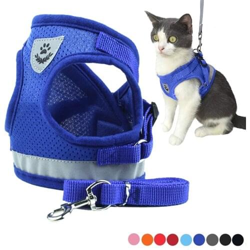 Adjustable Pet Dog Harness with Leash Pet Harnesses Vest Soft Breathable Puppy Chest Strap for Small Medium Dog Walking Supplies