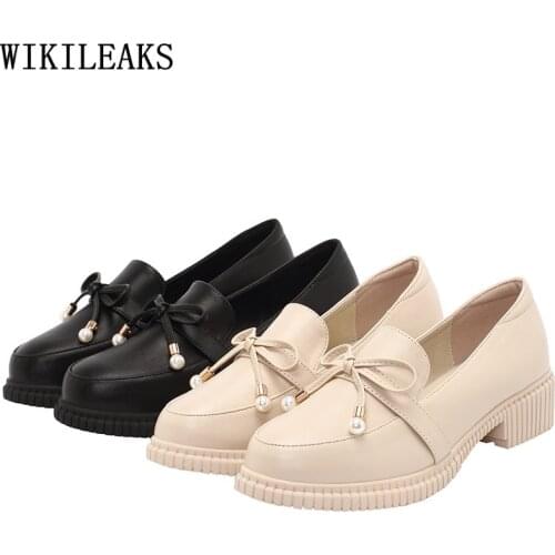 Butterfly Knot Platform Leather Casual Shoes Loafers Women Korean Fashion Oxford Shoes for Women Slip on Shoes for Women Zapatos