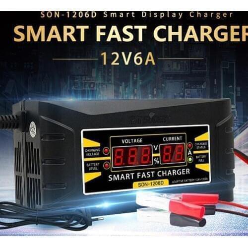 Full Automatic Smart Car Battery Charger12V 10A Lead Acid/GEL Battery Charger LCD Display EU/US Plug Smart Fast Battery Charger