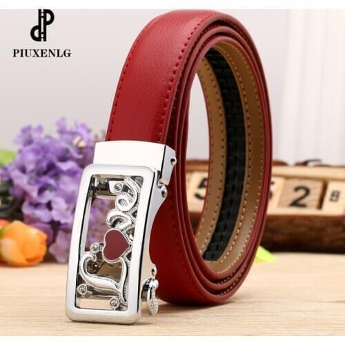 Femme Genuine Leather Belt Love-shaped Thin Belt Belt Women High Quality Leather Belts Female Retro Ladies Thin Belt Wild Pants