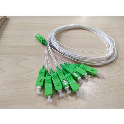 Free Shipping Fiber Optic PLC Splitter 1X8 SC APC FTTH 0.9mm Single mode G657A1 PVC