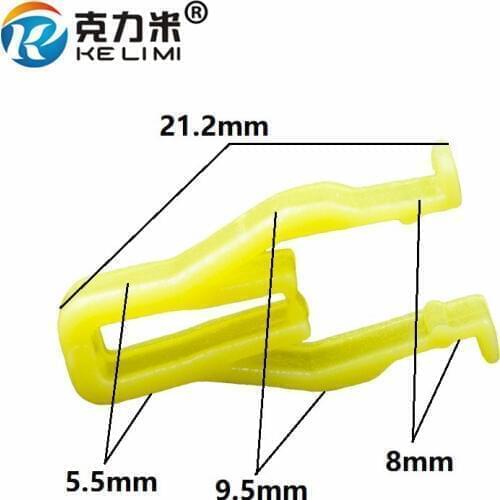 KE LI MI 100 Pcs Auto Instrument Board U-Type Clips Retainers For Hyundai Universal Trim Dashboard Yellow Plastic Fasteners