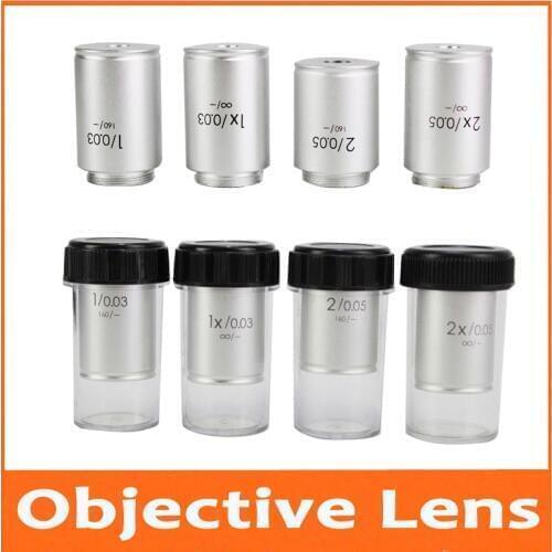 1X 2X Infinity 195 Lab Educational Biological Microscope Achromatic Objective Lens Optical Lens with Standard RMS Thread 20.2mm