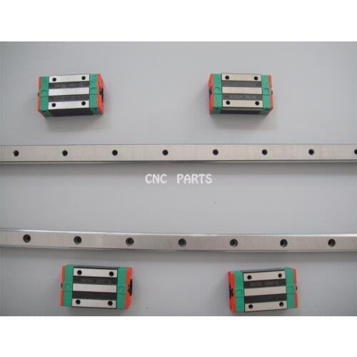 2 piece Taiwan HIWIN linear guideway HGR20 500mm length with 4 pieces HGH20CA carriage
