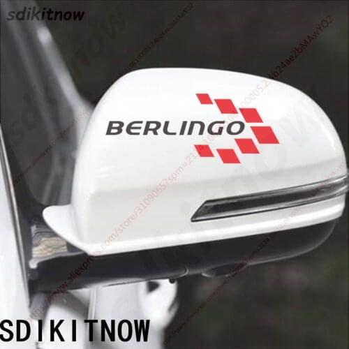 2pcs 6x15cm Car Rearview Mirror Sports Sticker Auto Decal New Fashion For citroen berlingo 1 2 3 accessories decoration