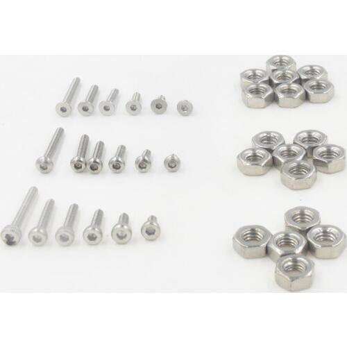 250 pcs M3 Wood Screws Stainless Steel Screw Set Hex Socket Screws Nuts Nuts Hex Assortment Hardware Toolkit To Work Wood