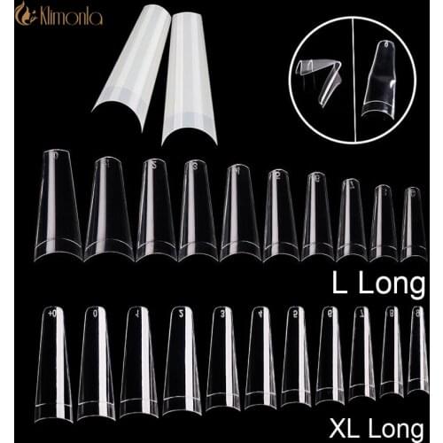 500 Pcs/Bag Ultra-thin French False Nails Coffin Salon Fake Nails Extra XL Long Professional Nail Tips Nature Clear Ballet Shape