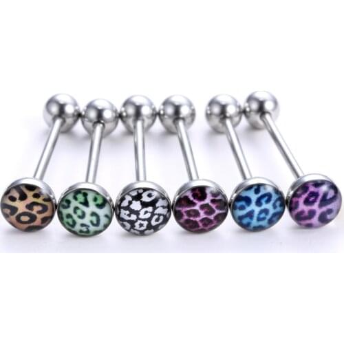 6pcs/set Stainless Steel Tongue Piercing set Langue Piercing Tongue Stud Ring Balls For Women Tongue Bars Barbell Body Jewelry