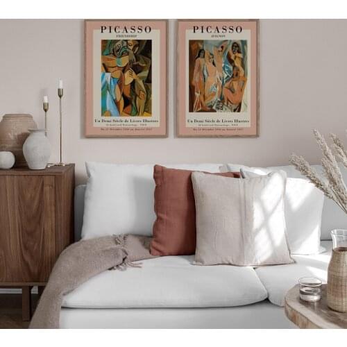 Abstract Figure Draw Picasso Vintage Nordic Poster Wall Art Print Paper Canvas Painting Wall Pictures For Living Room Home Decor