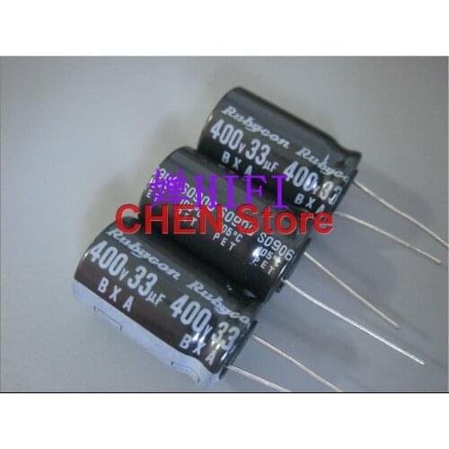10PCS Rubycon BXA 400V33UF 16X25MM aluminum electrolytic capacitor 33UF 400V high frequency low resistance long life 33uF/400v