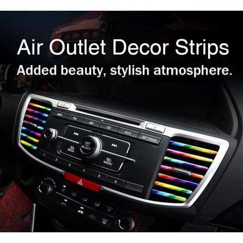 Car Interior Mouldings Air Outlet Vent Moulding Trim Strip Air Conditioner Outlet Vent Grille Decoration Automobile Accessories