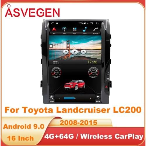 16'' Tesla Touch Screen Car GPS Multimedia For Toyota Landcruiser LC200 2008- 2015 With Wifi Bluetooth Navigation