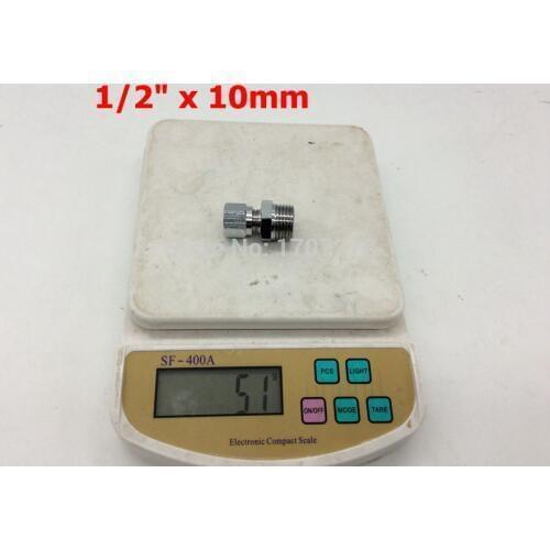 Free shipping copper fitting 1/2" x 10MM High Quality Ferrule Tube Pipe Fittings Threaded Male Connector, brass fitting