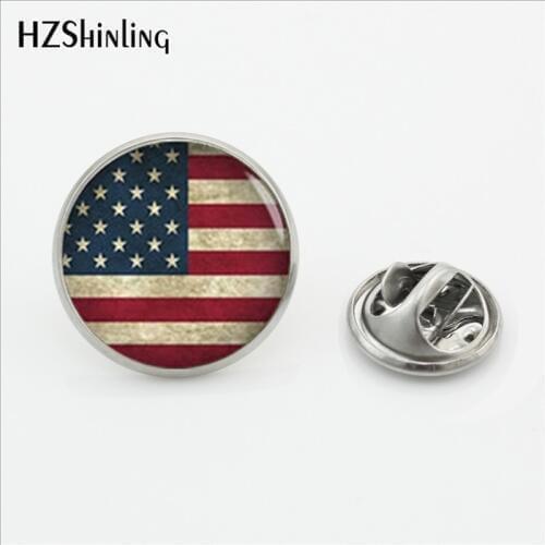 2017 New Fashion American flag Butterfly Lapel Pins Handmade Trendy Jewelry Stainless Steel Collar Pin Brooch