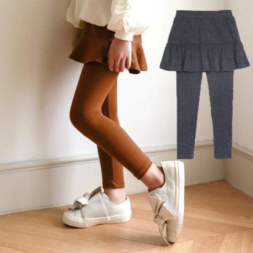 Spring Autumn Girls Pants Kids Leggings Cotton Skirt-Pants Teenager Thicken Trousers Girl Leggings Casual Warm Clothing