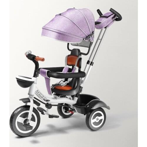 Child Tricycle Easy Folding Bicycle Rotatable Seat Baby Trolley Three Wheel Baby Stroller Kids Bike Pram Baby Carriage 6M-6Y