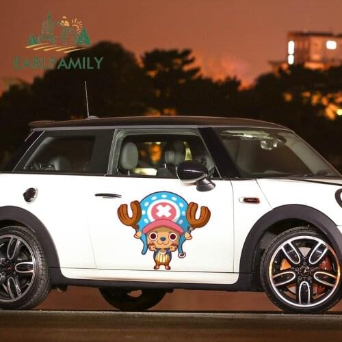 EARLFAMILY 43cm x 36.1cm Cartoon Chopper Car Stickers JDM Decal Waterproof Vinyl Car Wrap Creative Anime Car Styling