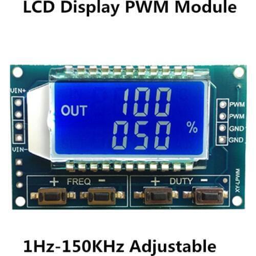 Signal Generator PWM Pulse Frequency Duty Cycle Adjustable Module LCD Display 3.3V-30V 1Hz-150Khz PWM Board Module