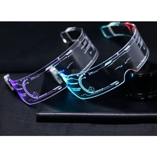Colorful Change EL Wire Luminous Glasses LED Light Up Visor Eyeglasses For Rave Costume Neon DJ Christmas Party Halloween Decor
