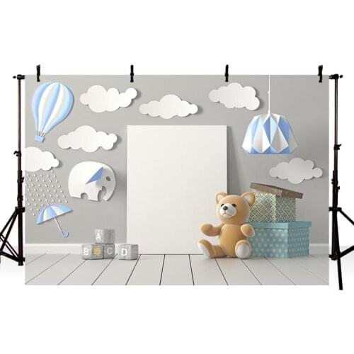 MEHOFOTO Baby Room Interior Bear Plush Toy Baby Child Photography Background Customized Photographic Backdrops For Photo Studio