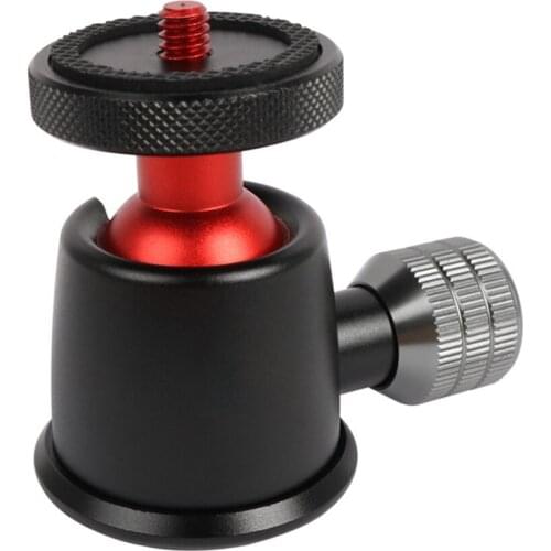 Mini Aluminum Alloy Ball Head 360 Degree Rotatable Panoramic Ball Head with Bubble Level for DSLR LIDC Camera Tripod Cellphone