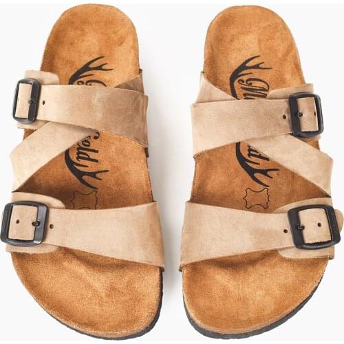 Moosefield Genuine leather Comfortable eva sole for the new 2021 summer season Open toe orthopedic non-slip Womens slippers