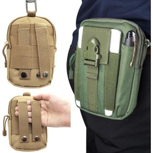 Men Tactical Molle Pouch Belt Waist Pack Bag Small Pocket Military Waist Pack Running Pouch Travel Camping Bags Soft back