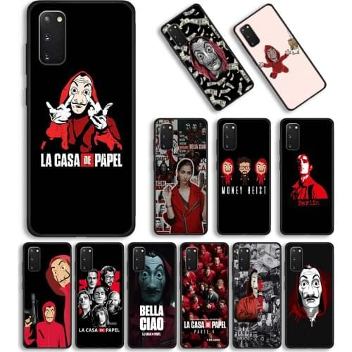 Soft Phone Case for Samsung Galaxy S20 FE S21 Ultra 5G S8 S9 S10 S20 Plus S10e TPU Cover Coque Spain TV Money Heist House Paper