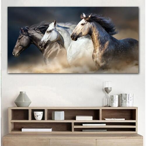 Full resin square round drill,5D DIY Diamond Painting"The Running Horse"Embroidery Cross Stitch Rhinestone Mosaic animals Decor