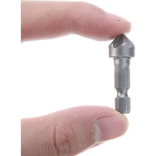 2PC 90 Degree Countersink Drill Chamfer Bit 1/4" Hex Shank Carpentry Woodworking Angle Point Bevel Cutting Cutter Remove Burr