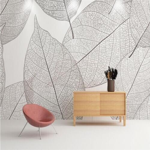 Custom Wallpaper Modern Wallpaper Minamalast Leaves Nature Wall Murals Photo Wallpaper Mural Home Room Design House Wallpaper