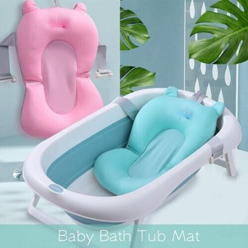 Non-Slip Baby BathTup Pad Cartoon Portable Baby Shower Bath Tub Mat Newborn Safety Security Bath Support Cushion Free Shipping