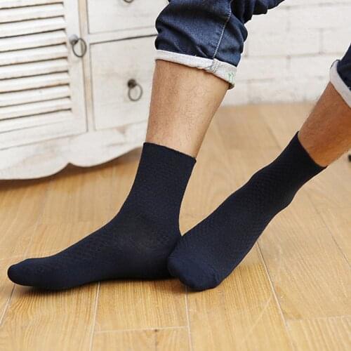 10 Pairs Stretchy Socks Small Plaid Solid Color Lightweight Men Stretchy Water Absorption Socks Sports Mens Socks