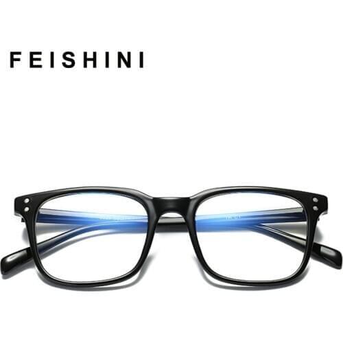 Feishini Anti Blue Light Glasses Blocking Filter Reduces Business Frames Eyewear Photochromic Glasses Women Improve Comfort