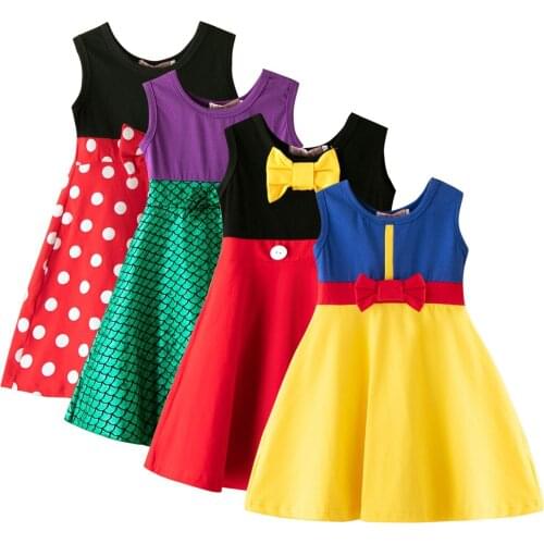 Girls Clothing Snow White Princess Dress Clothing Belle Minnie Mickey Dress Baby Girls Birthday Dress Halloween Mermaid Costume