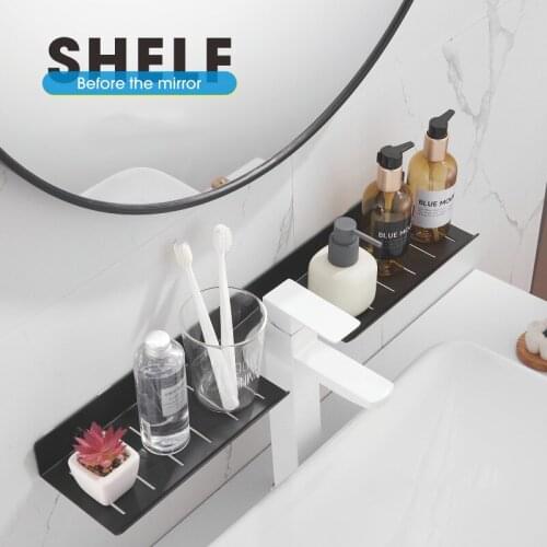 Shelves for Toilet 30-50cm Bathroom Accessories Wall-Mounted Faucet Cosmetic Storage Rack Mirror Front Shelves Punch-Free