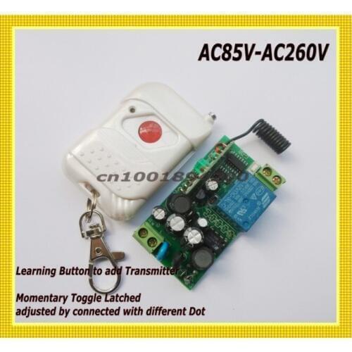 85V-260V 110V 220V 230V 1CH RF Wireless Remote Control Relay Switch light Lamp LED Garage Doors Electric Doors Remote Controller