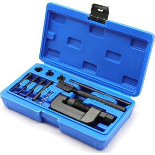 Motorcycle Bike Chain Breaker Splitter Link Riveting Repair Tool Set launches pin chain press handle Accessories with Carry Box