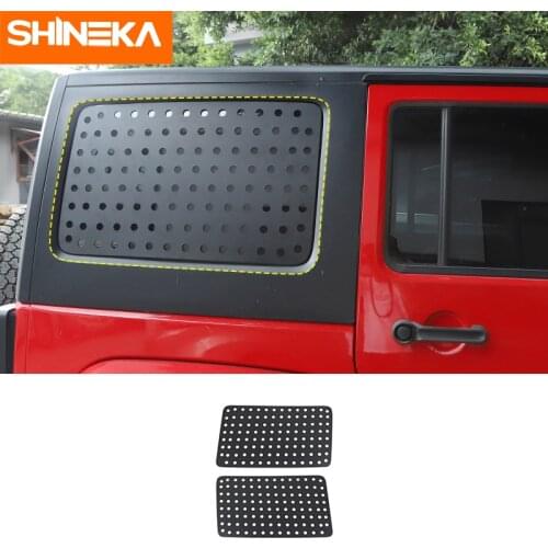 SHINEKA Car Rear Door Triangle Glass Panel Decoration Cover Stickers 4 Doors Exterior Accessories For Jeep Wrangler JK 2011-2017
