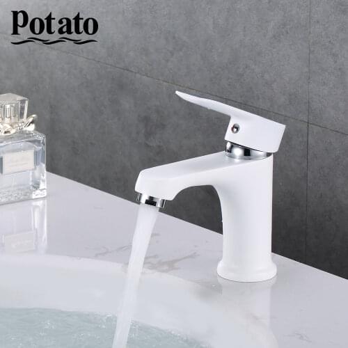 Potato 3 colors bath Basin Faucet Brass Chrome Faucet Brush Sink Mixer Tap Vanity Hot Cold Water Bathroom Faucets p10237