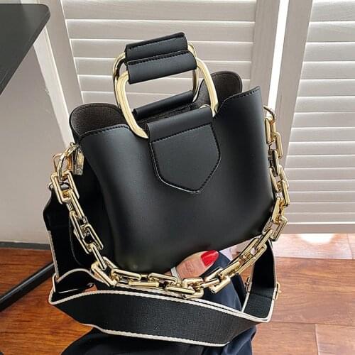 Thick Chain Crossbody Bags With Short Handle Luxury Handbags Women Bags Designer Pu Leather Small Casual Shoulder Totes Fashion