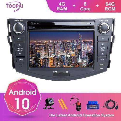 TOOPAI Android 10.0 For Toyota RAV4 2013-2015 Auto Radio Stereo GPS Navigation Multimedia Player Head Unit 8Core 4GB 64GB