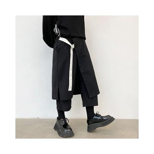 Plus-size womens spring abstinence, personalized webbing, loose-fitting straight-leg Haren Pants, hipster mens dark minority