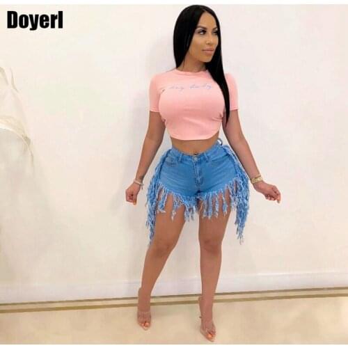 Blue Jeans Shorts for Women Denim Shorts High Waist Stretch Streetwear Club Party Tassel Vintage Black Sexy Mini Short Jeans