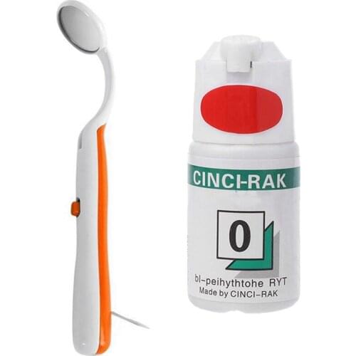 1 Pc Led Light Teeth Oral Mirror Mouth Mirror & 1x 2M Thread Disposable Gingival Retraction Cord