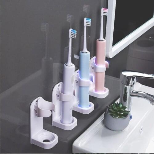1Pc Creative Traceless Stand Rack Toothbrush Organizer Electric Toothbrush Wall-Mounted Holder Space Saving Bathroom Accessories